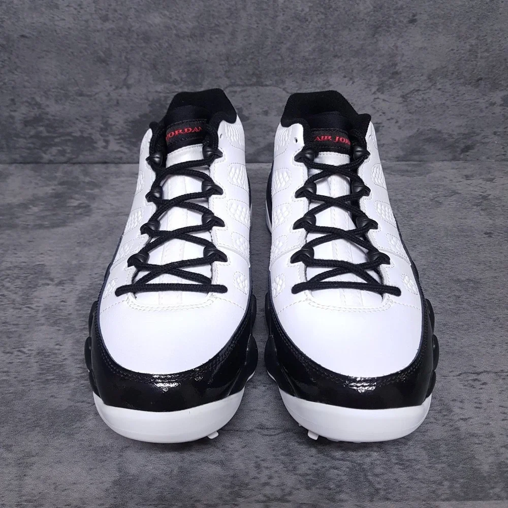 NIKE AIR JORDAN 9 Low‎ Golf Shoes Mens 9.5 White Black Red FJ5934-100 Nby